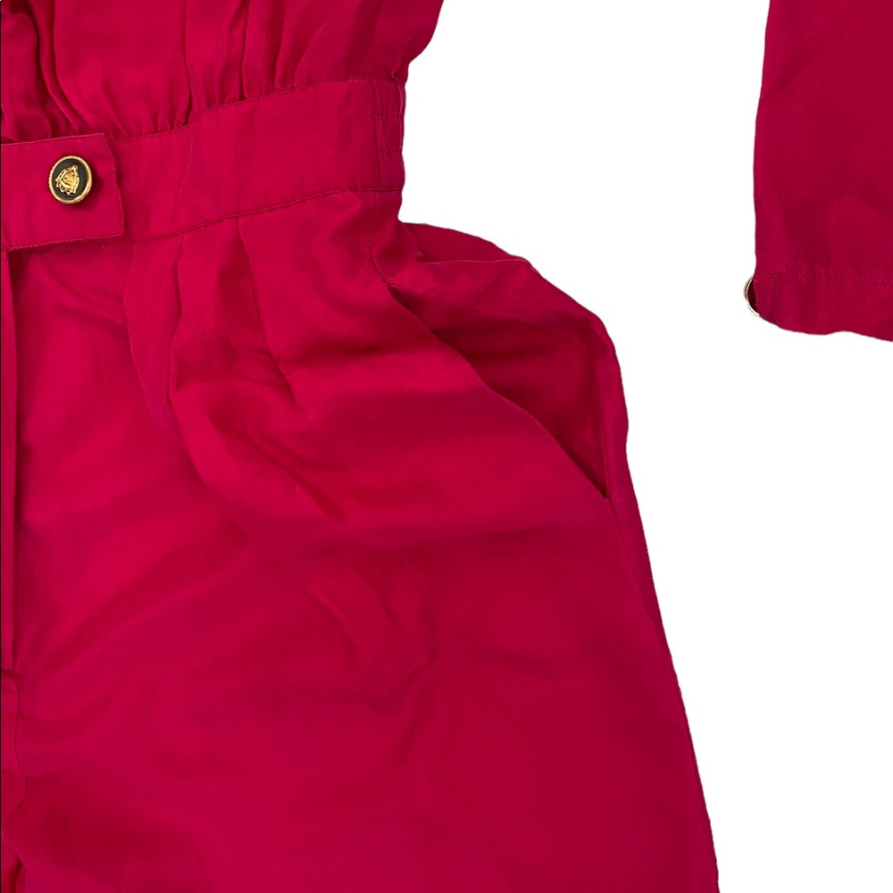 Saks Fifth Avenue Women's Vintage Fuchsia Long Sleeve Jumpsuit Size M - Picture 9 of 14
